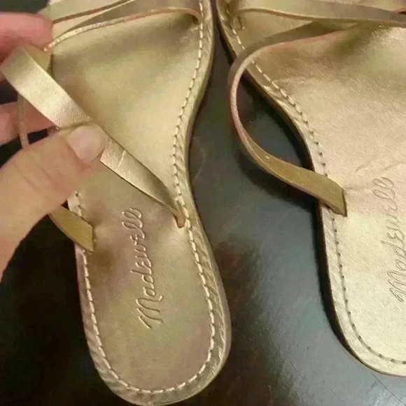 Madewell Boardwalk Skinny Sandals in Metallic Rose leather - Picture 10 of 13